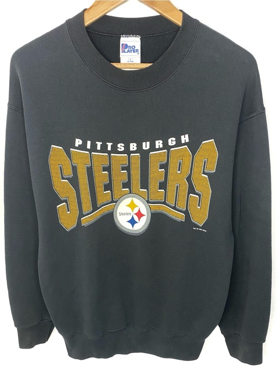 Pro Player Other - Vintage 1997 Pittsburgh Steelers NFL Spell Out Crewneck Sweatshirt Made In USA L